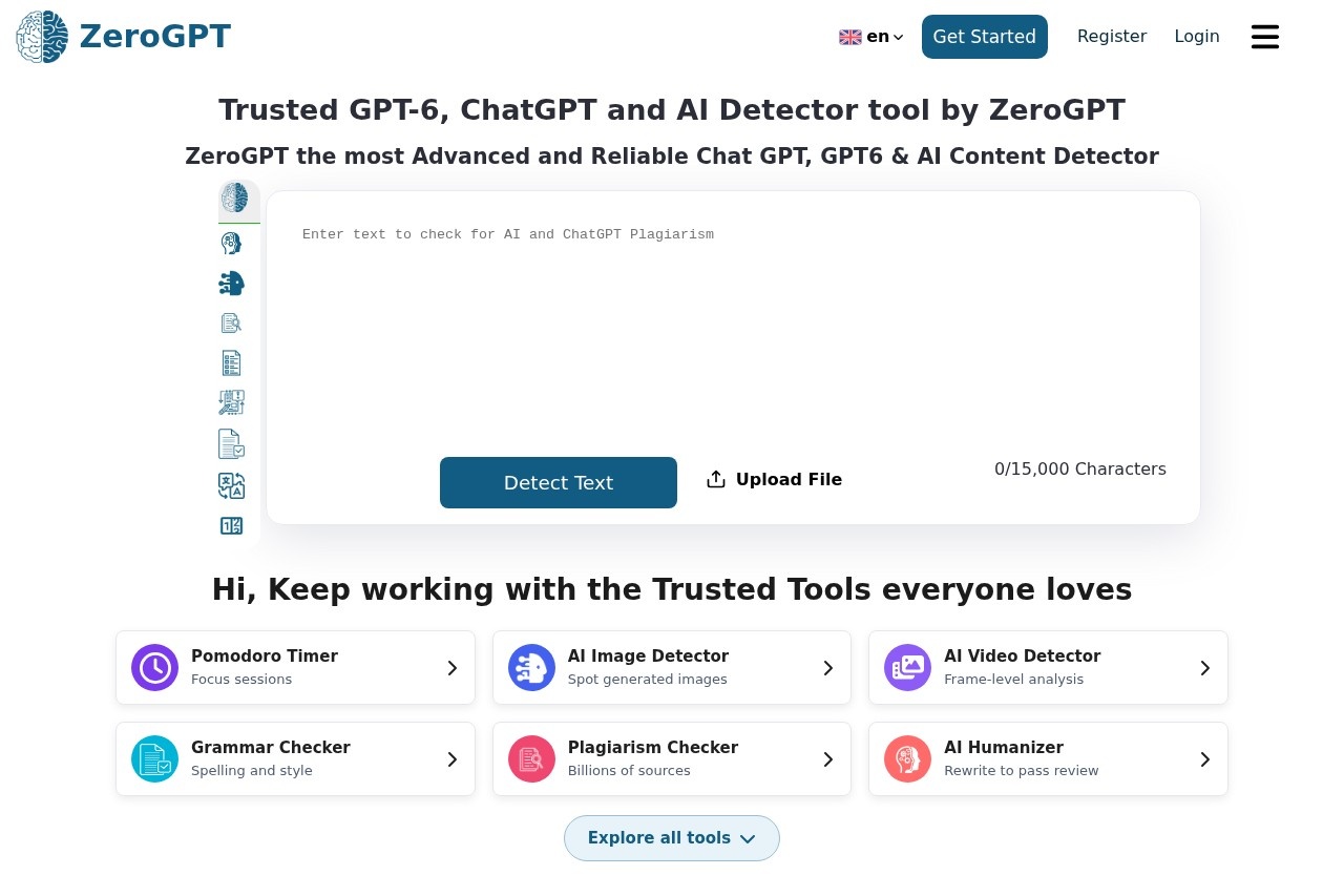ZeroGPT screenshot