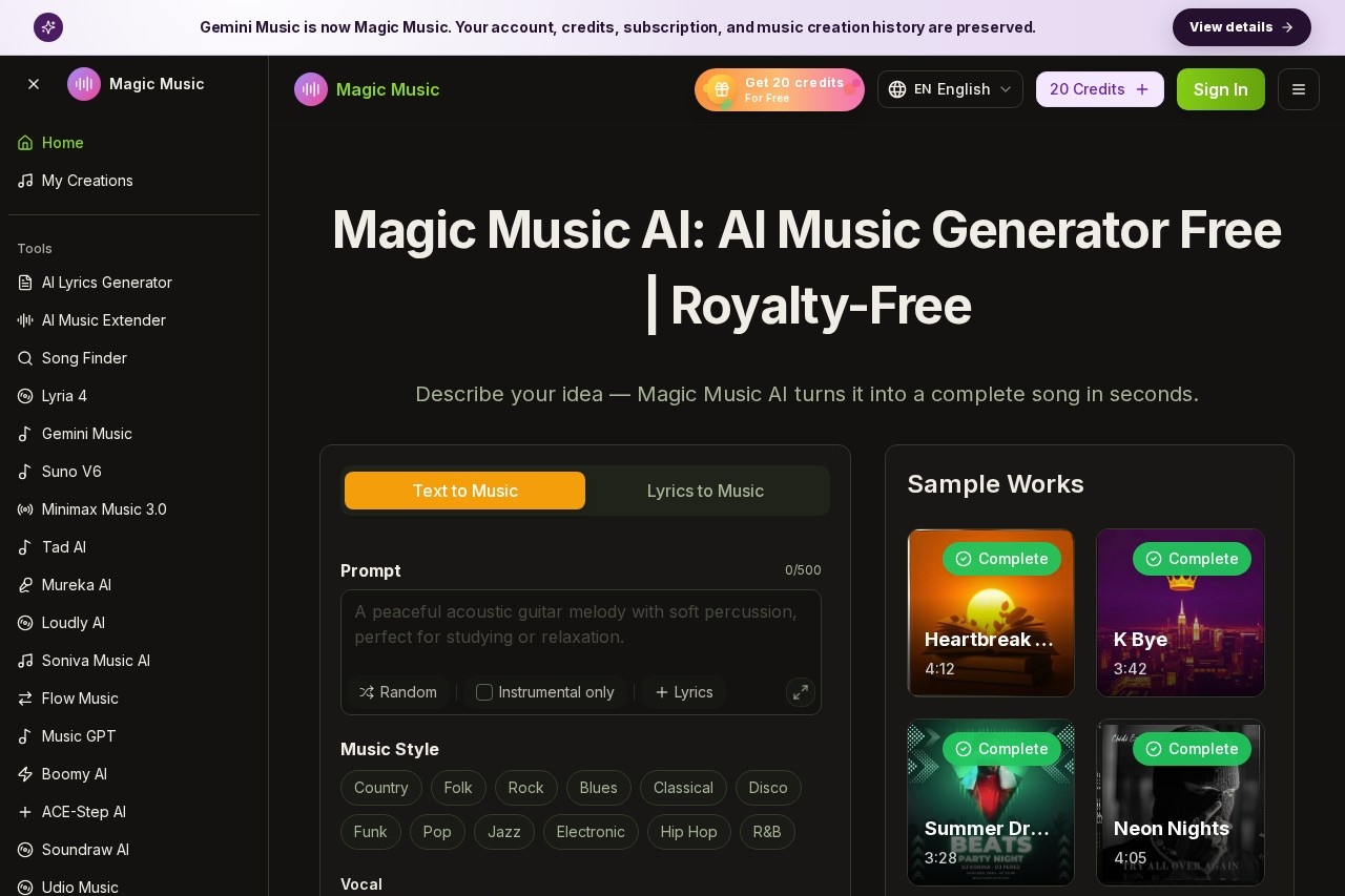 Magic Music screenshot