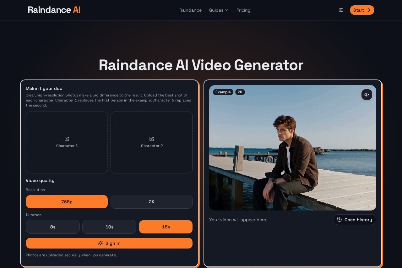 Raindance AI screenshot