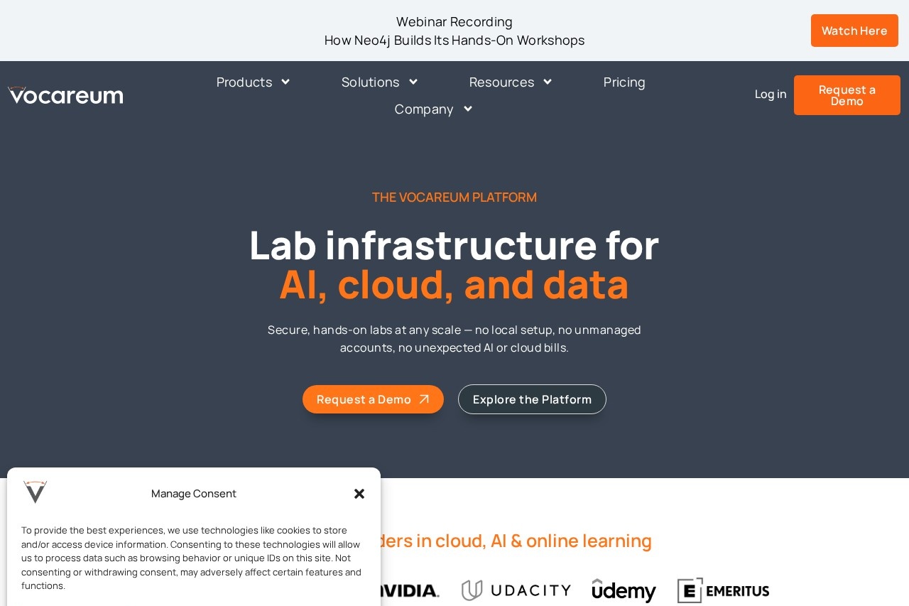 Vocareum screenshot