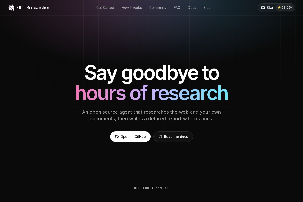 GPT Researcher screenshot