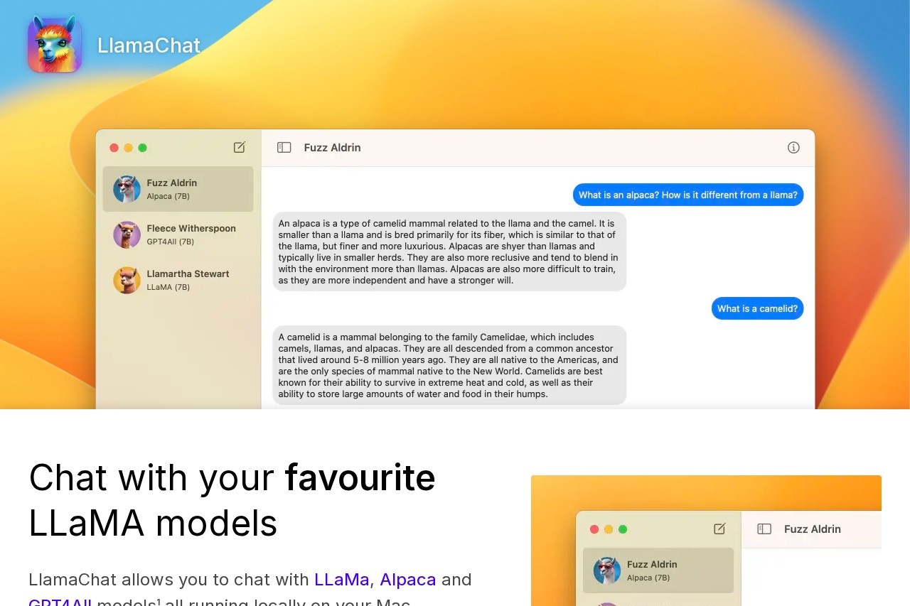 LlamaChat screenshot