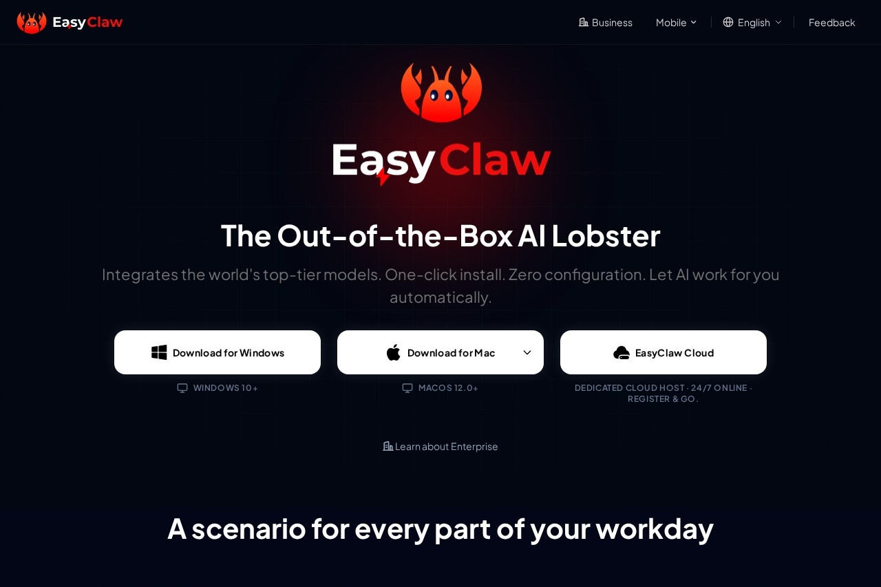 EasyClaw screenshot