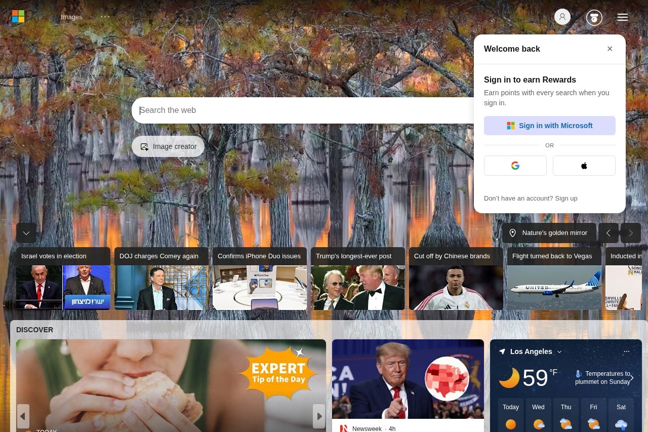 Microsoft Bing screenshot