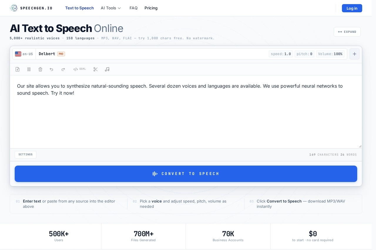 SpeechGen.io screenshot