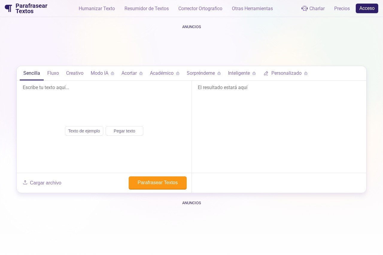 Parafrasear Textos screenshot