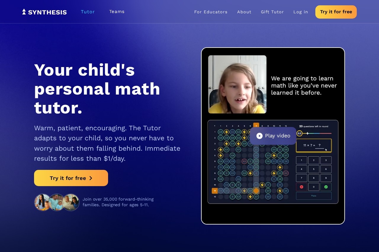 Synthesis Tutor screenshot