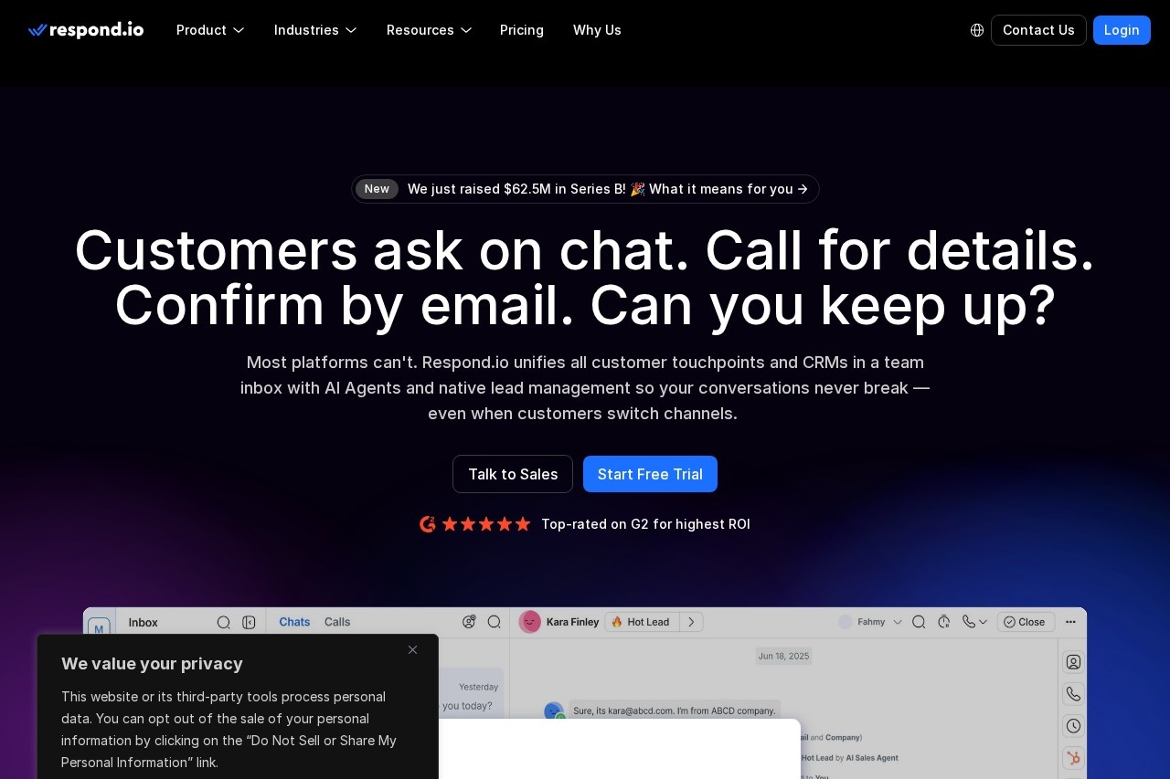 Respond.io screenshot