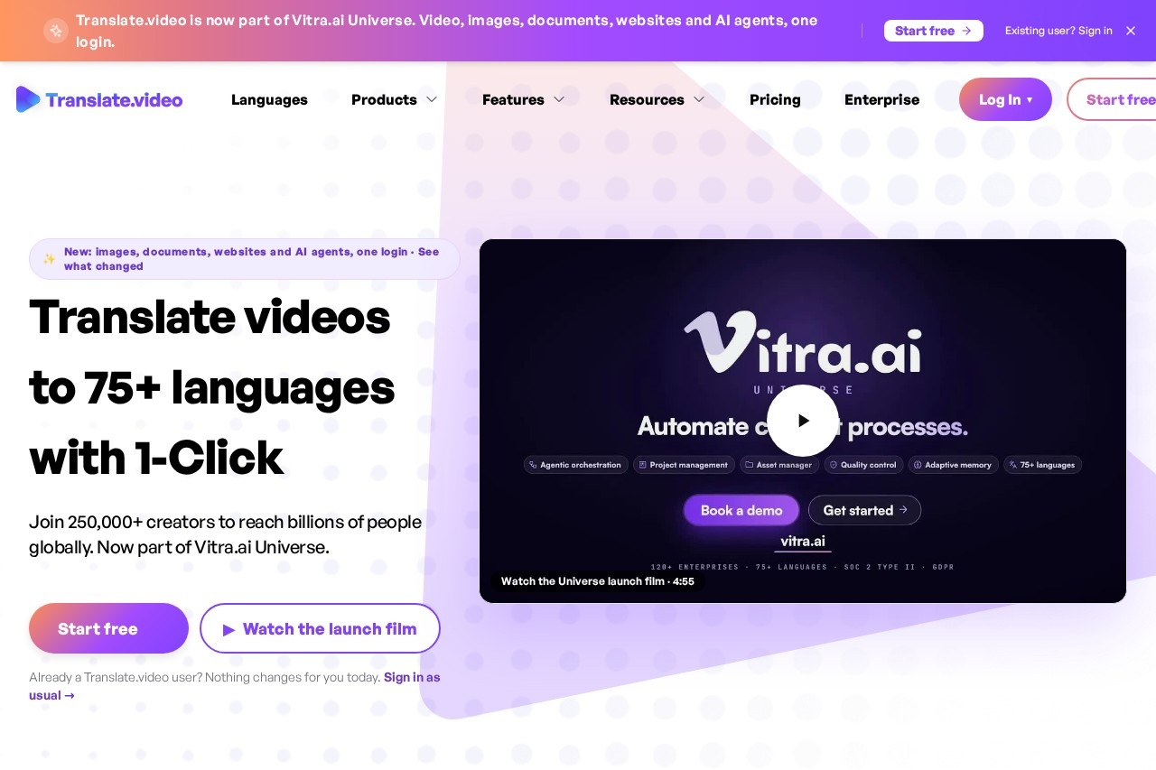 Translate.video screenshot
