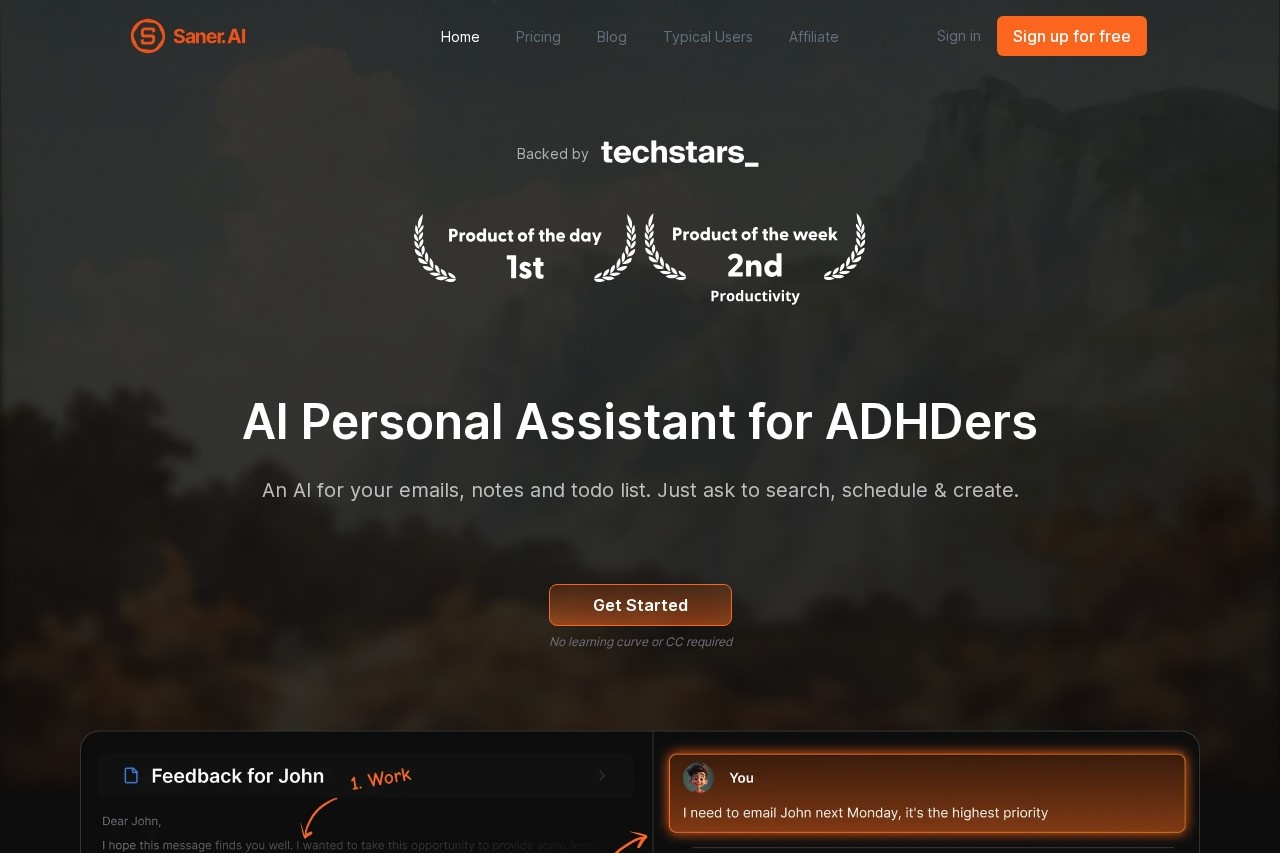 Saner.AI screenshot