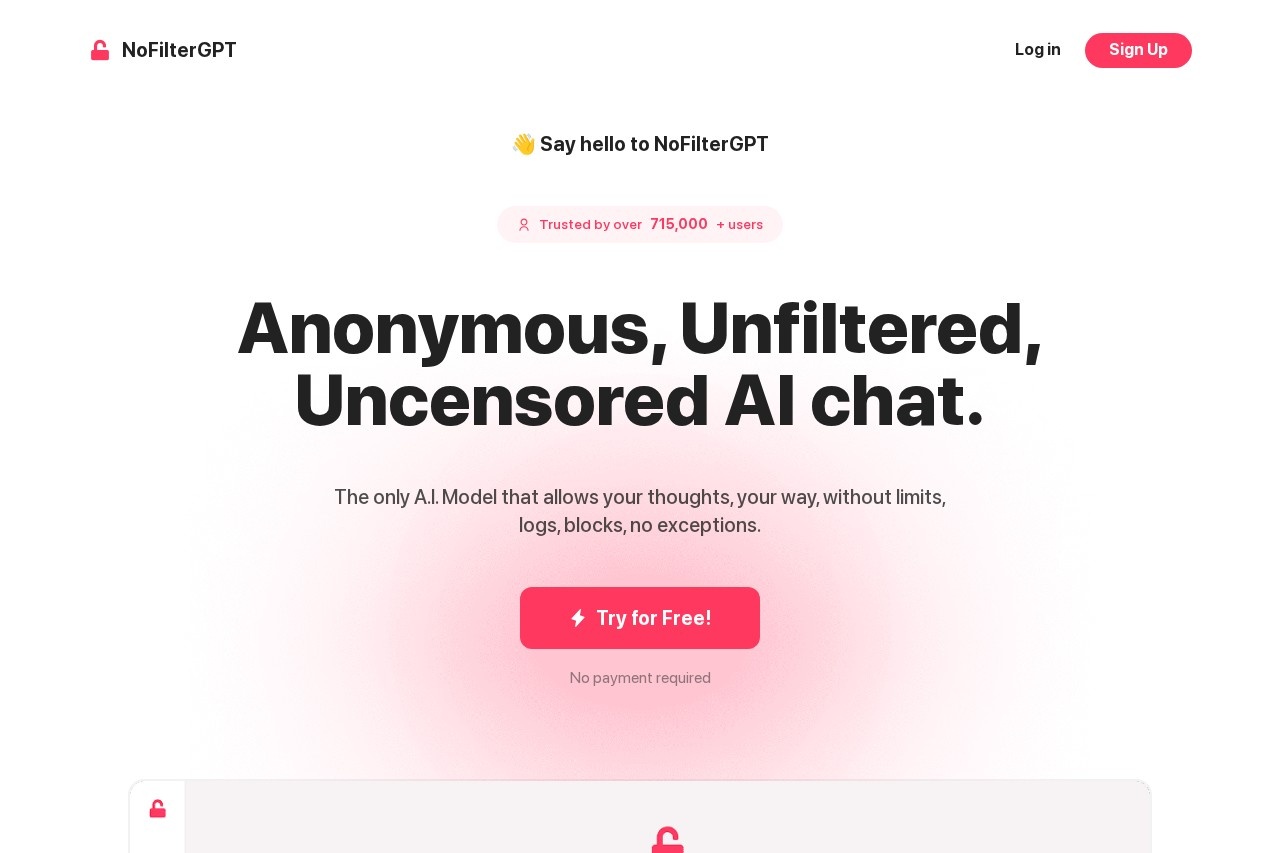 NoFilterGPT screenshot
