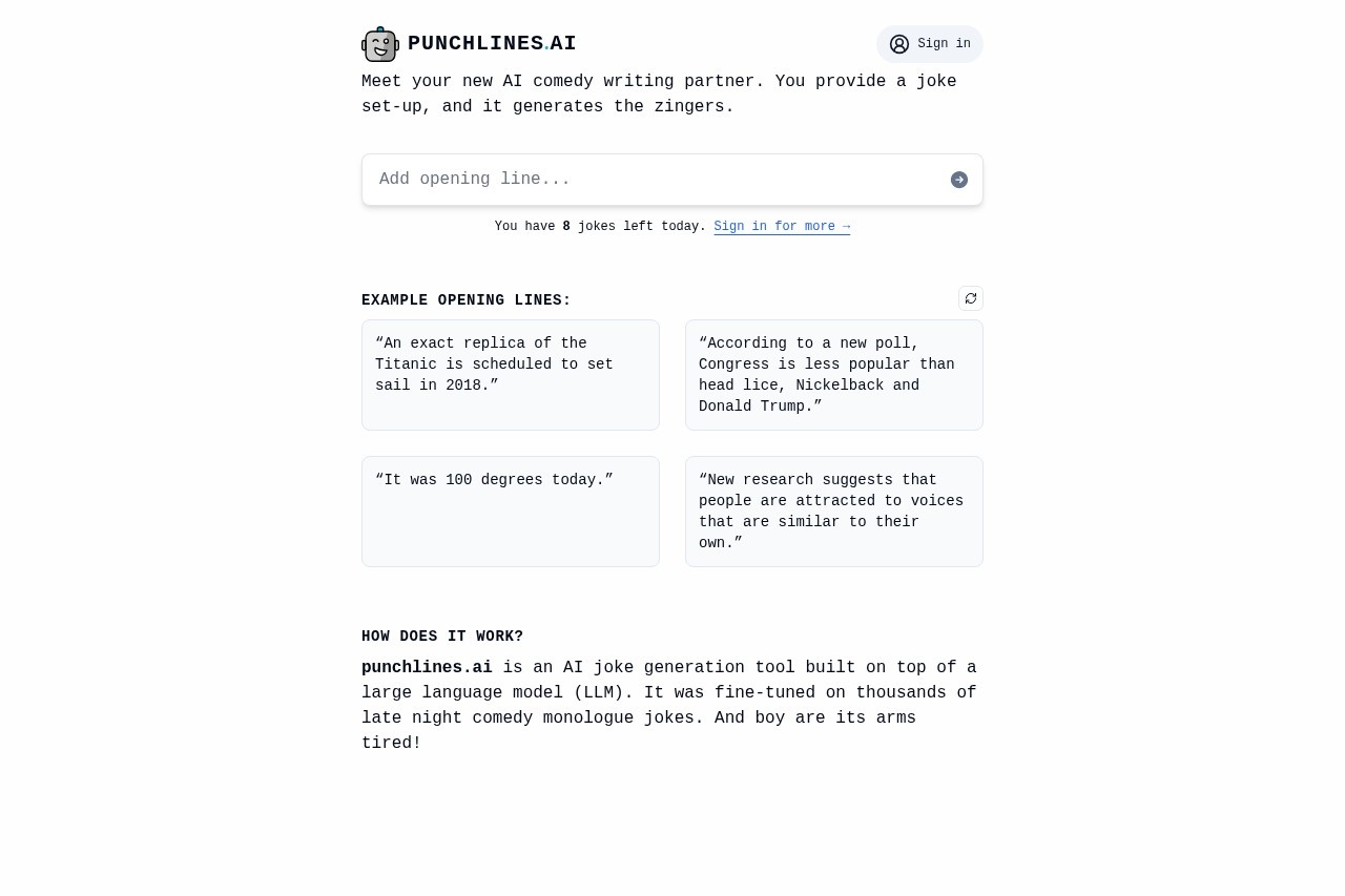 punchlines.ai screenshot