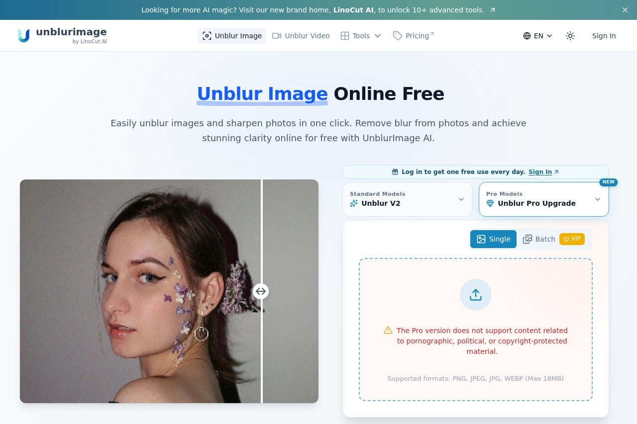 UnblurImage AI screenshot