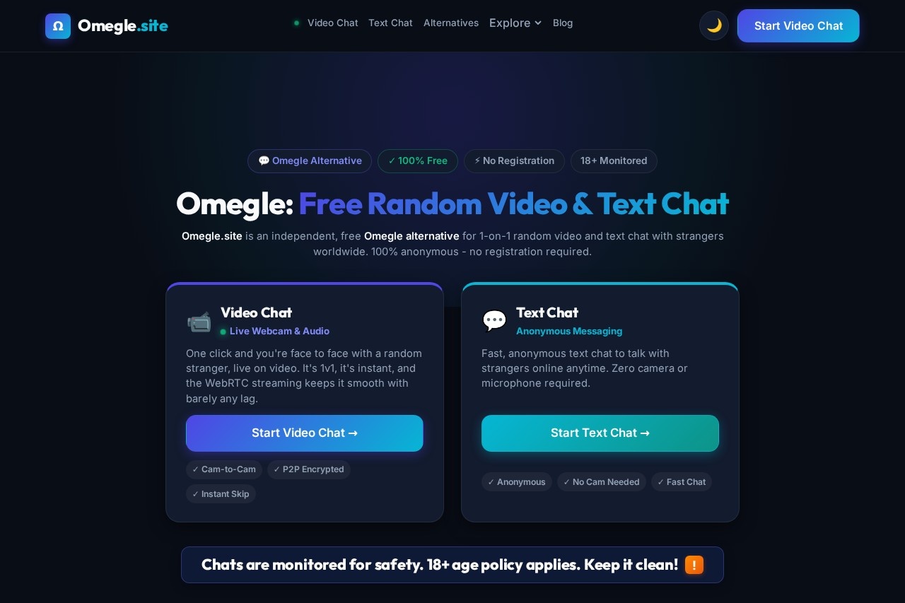 Omegle.site screenshot
