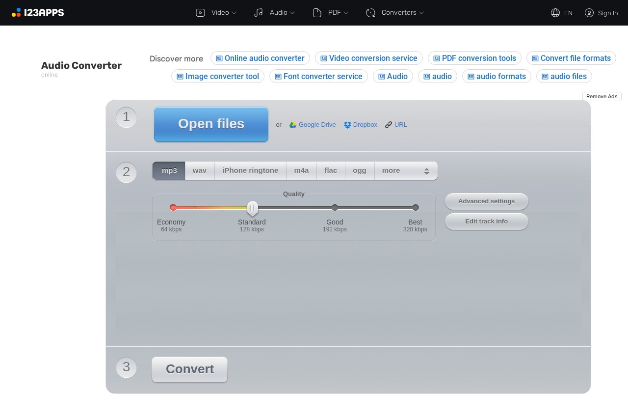 Online Audio Converter screenshot
