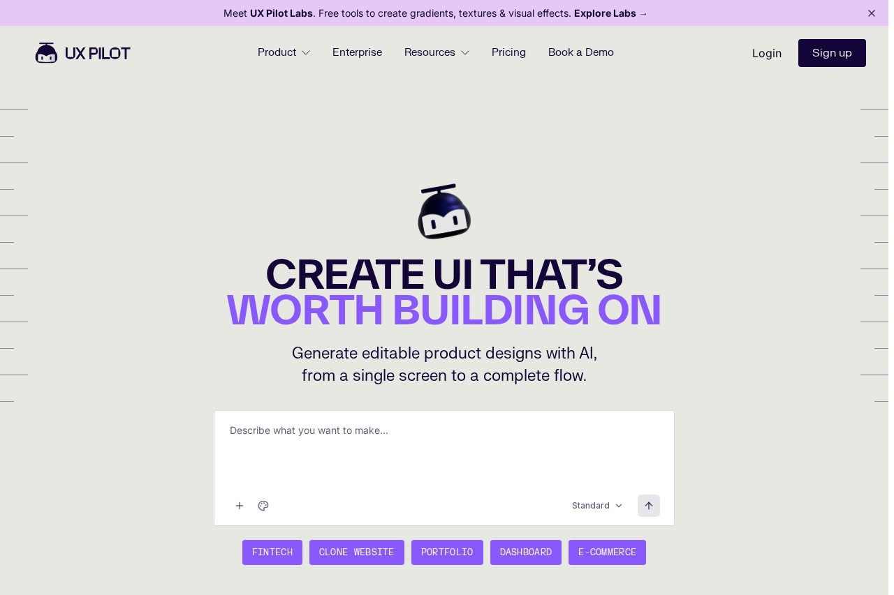 UX Pilot screenshot