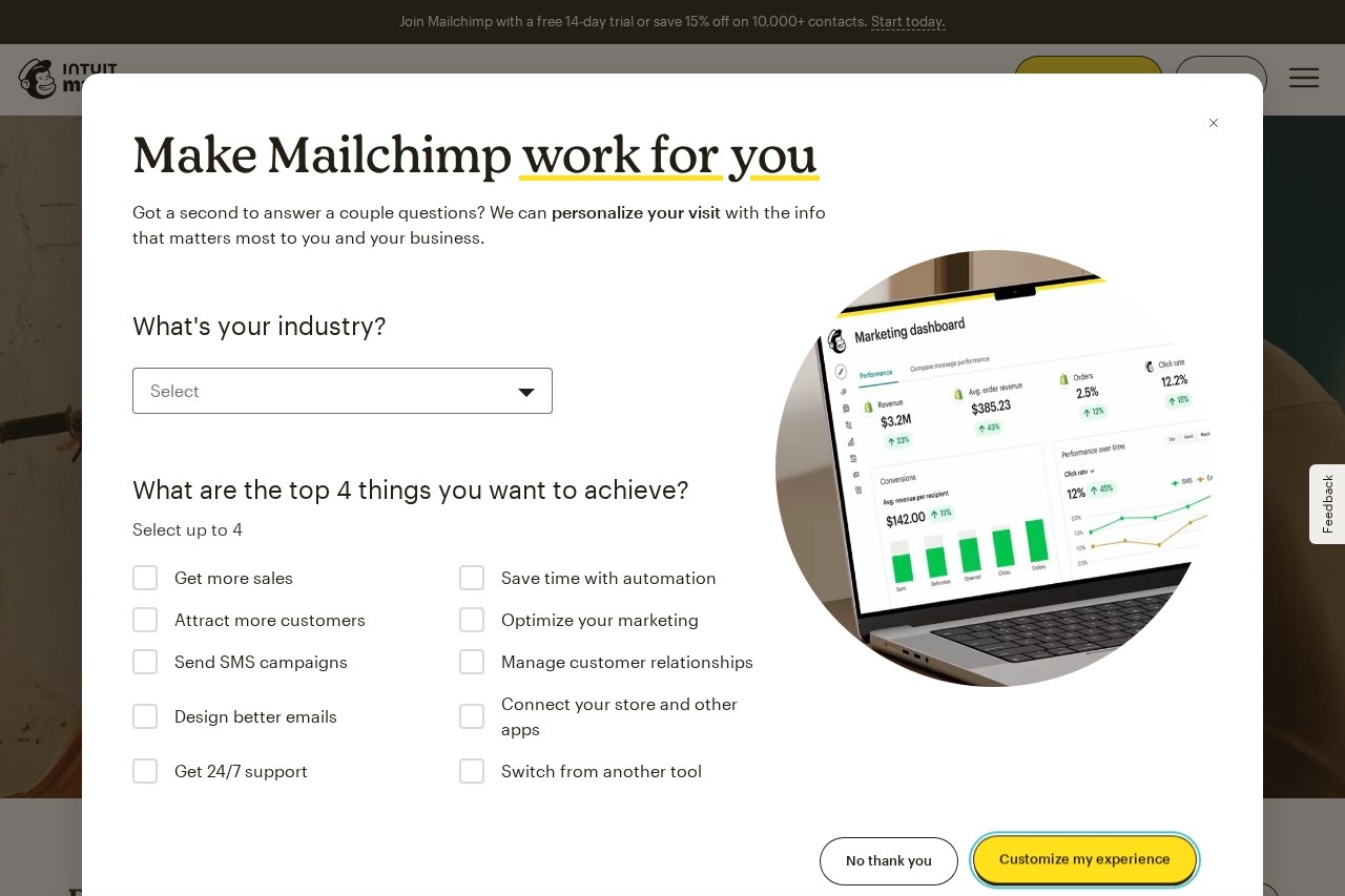 Mailchimp screenshot
