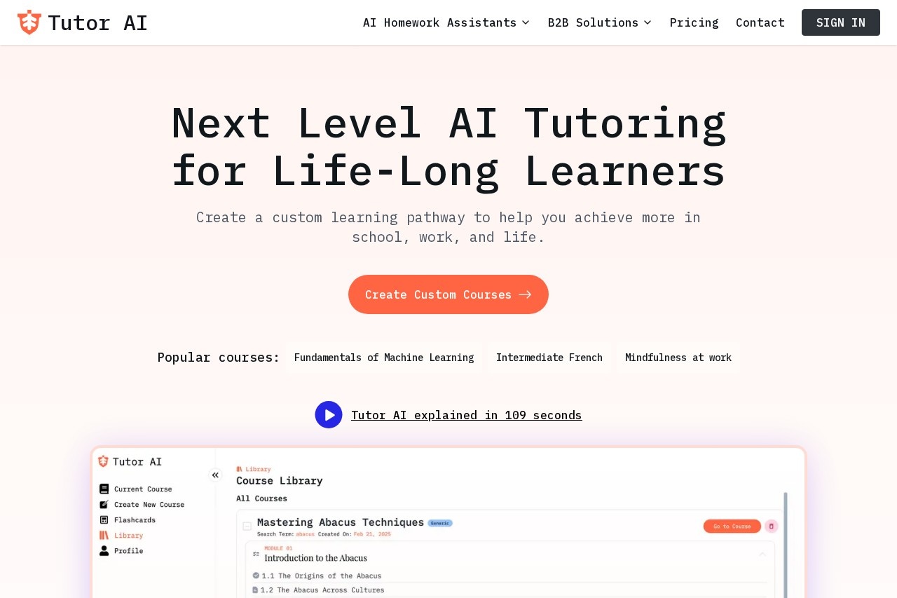 Tutor AI screenshot
