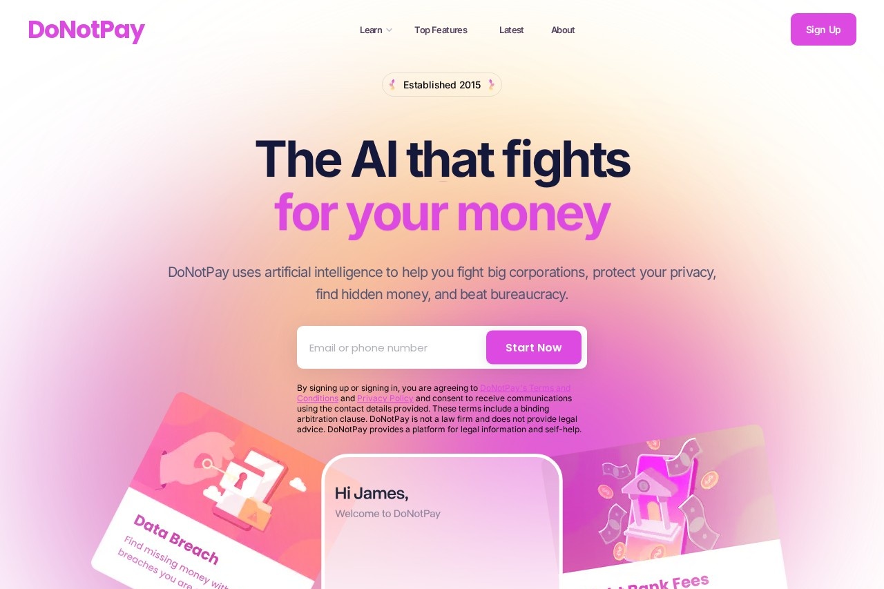 DoNotPay screenshot