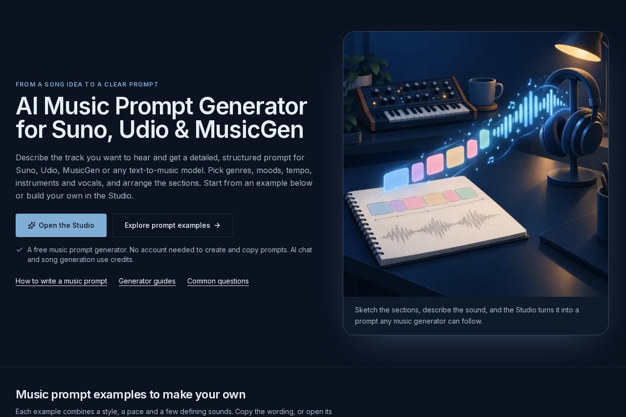 Music Prompt Studio screenshot