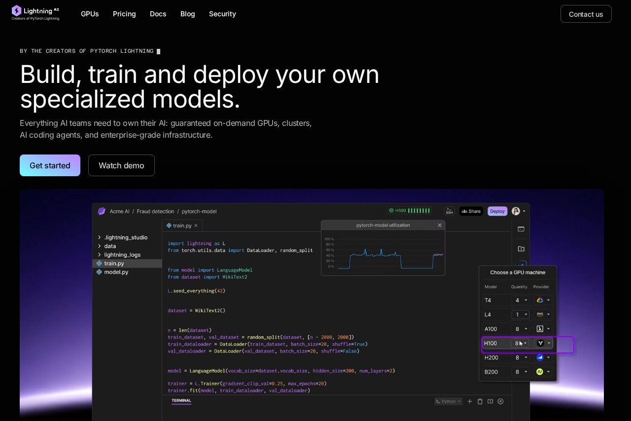 Lightning AI screenshot