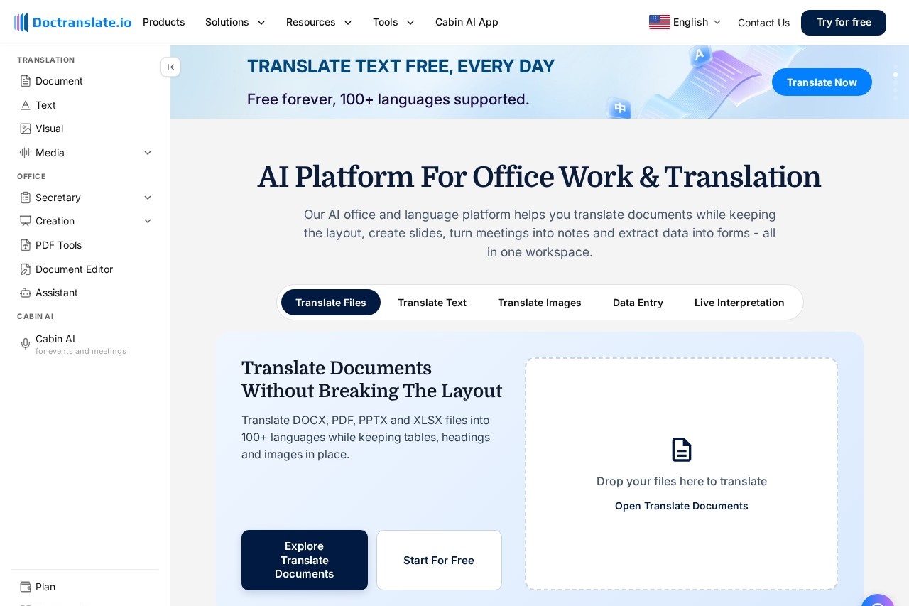 Doctranslate.io screenshot