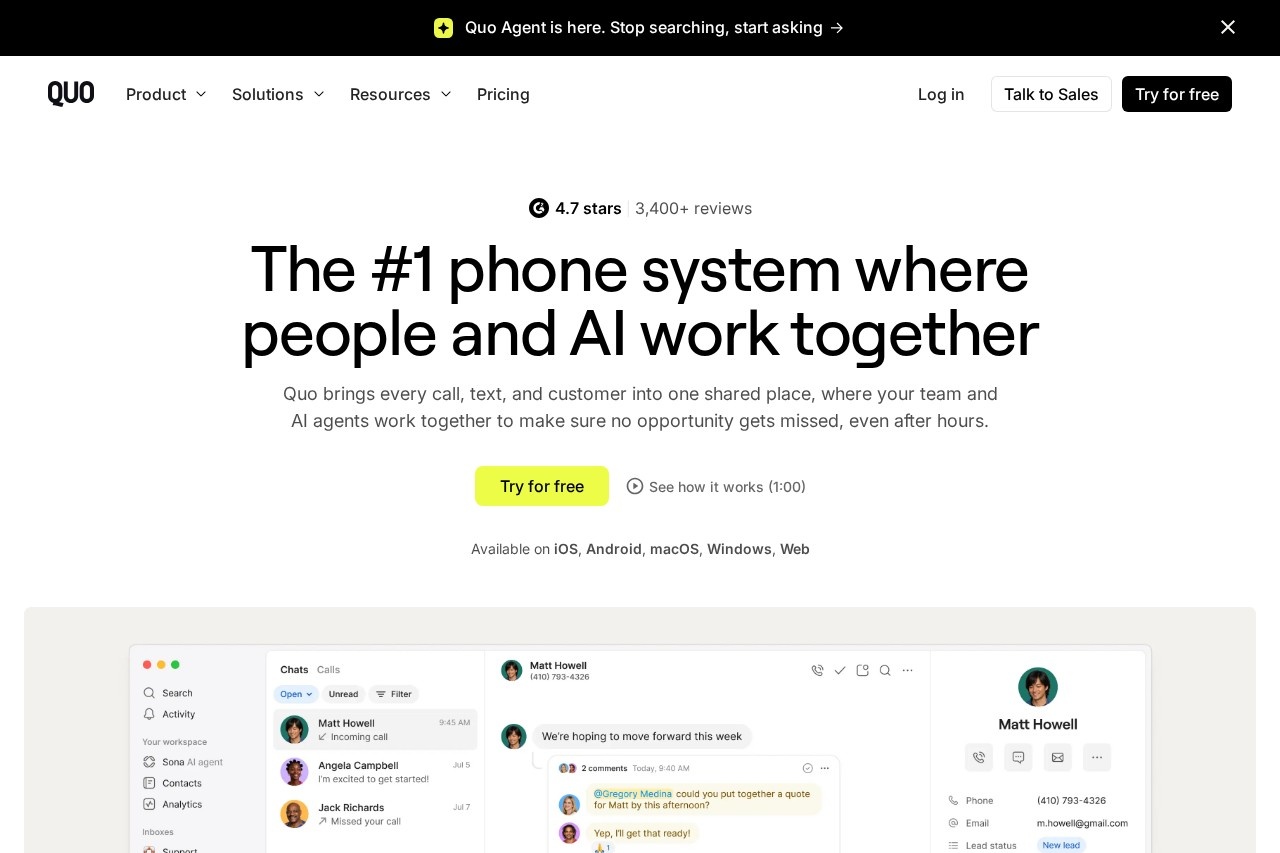 Quo (formerly OpenPhone) screenshot