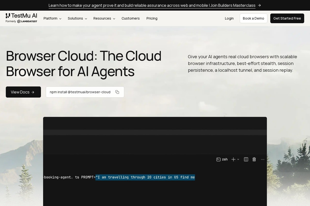 Browser Cloud by TestMu AI screenshot