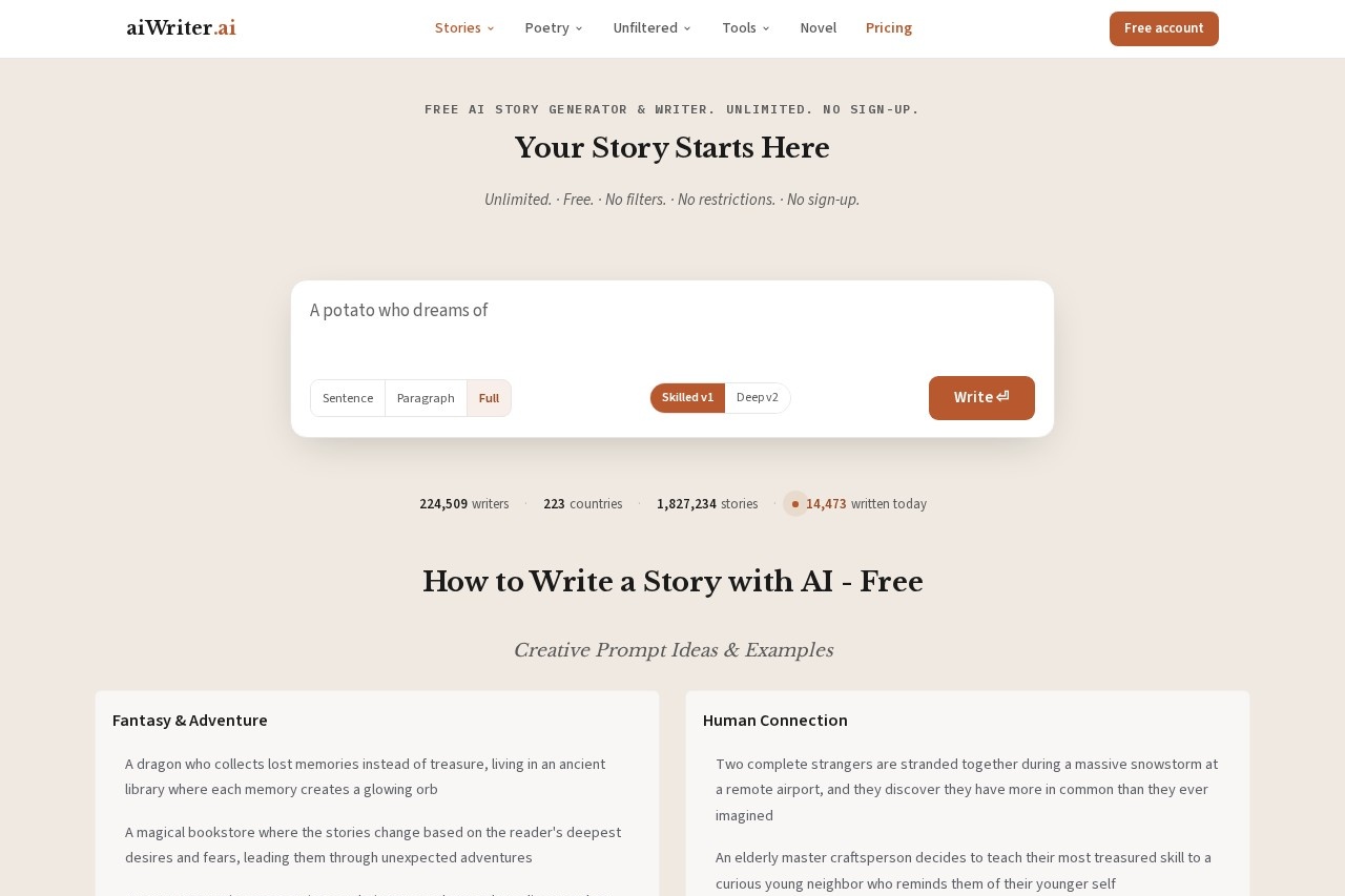 aiWriter.ai screenshot