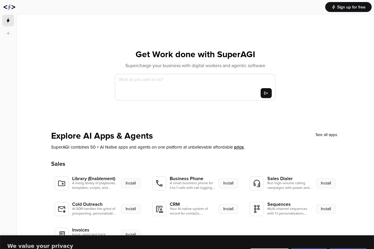 SuperAGI screenshot