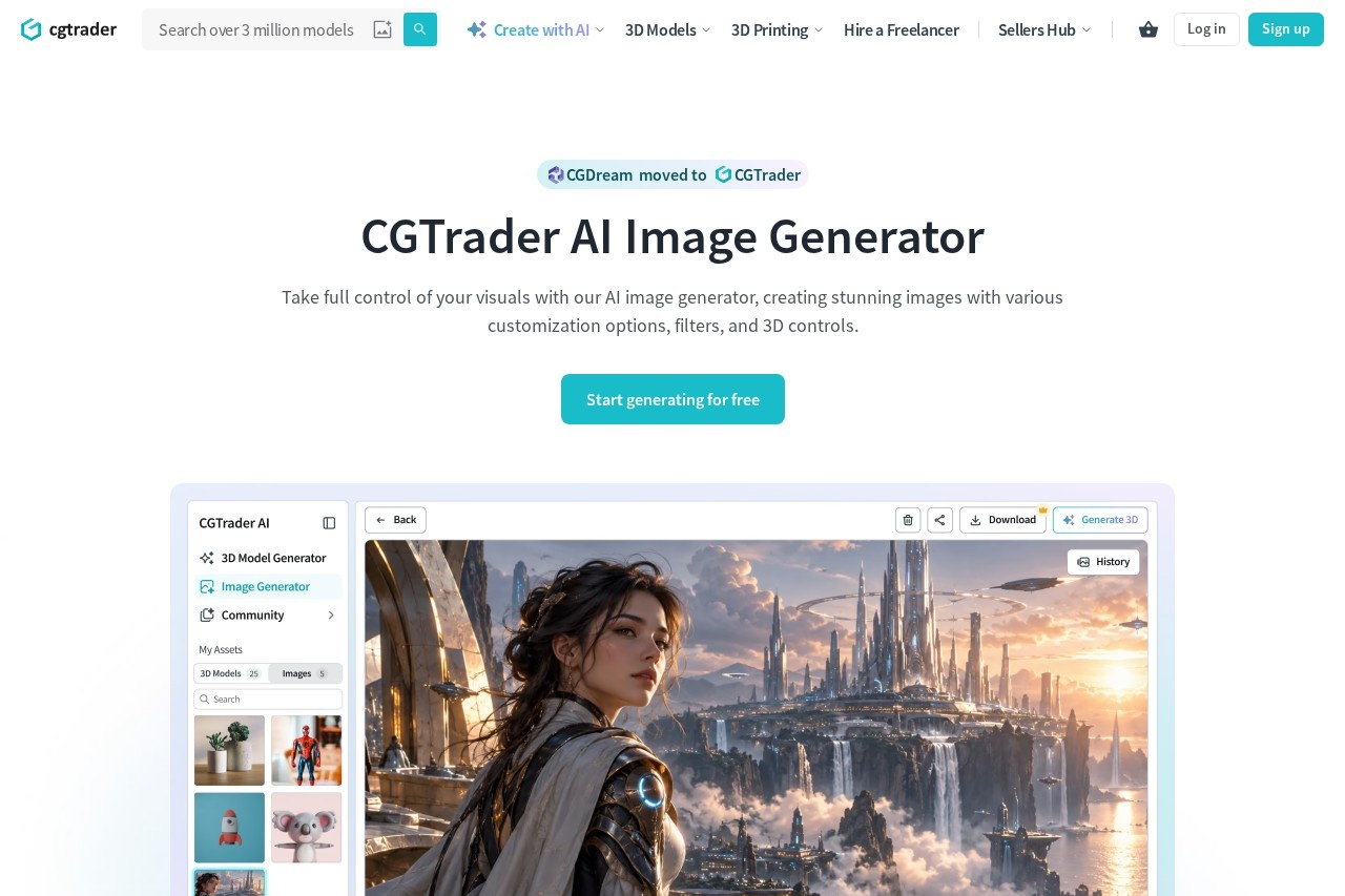 CGTrader AI Image Generator screenshot