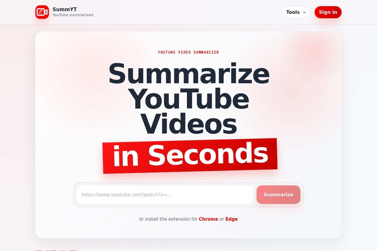 SummYT screenshot