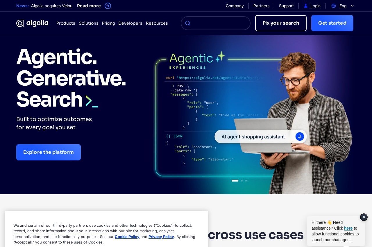 Algolia screenshot