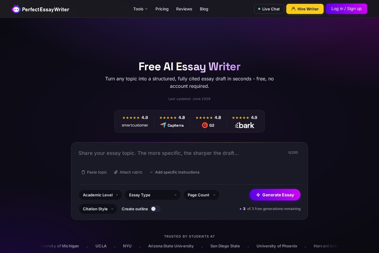 PerfectEssayWriter.ai screenshot