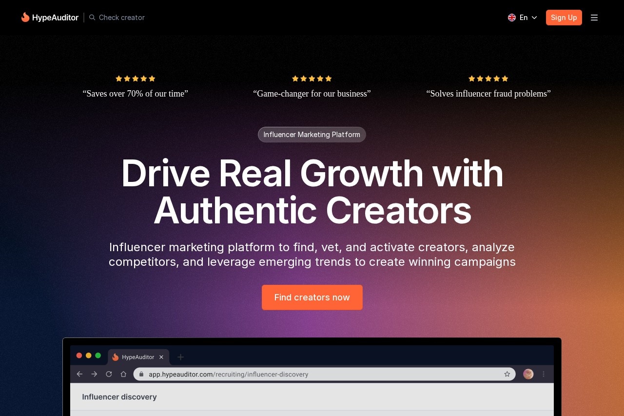 HypeAuditor screenshot