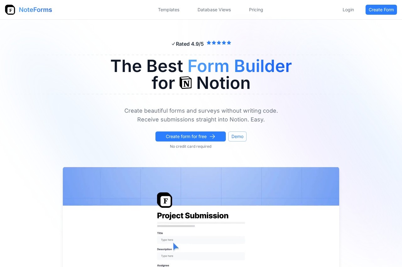 NoteForms screenshot