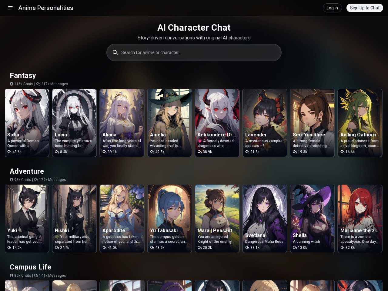 Anime Personalities screenshot