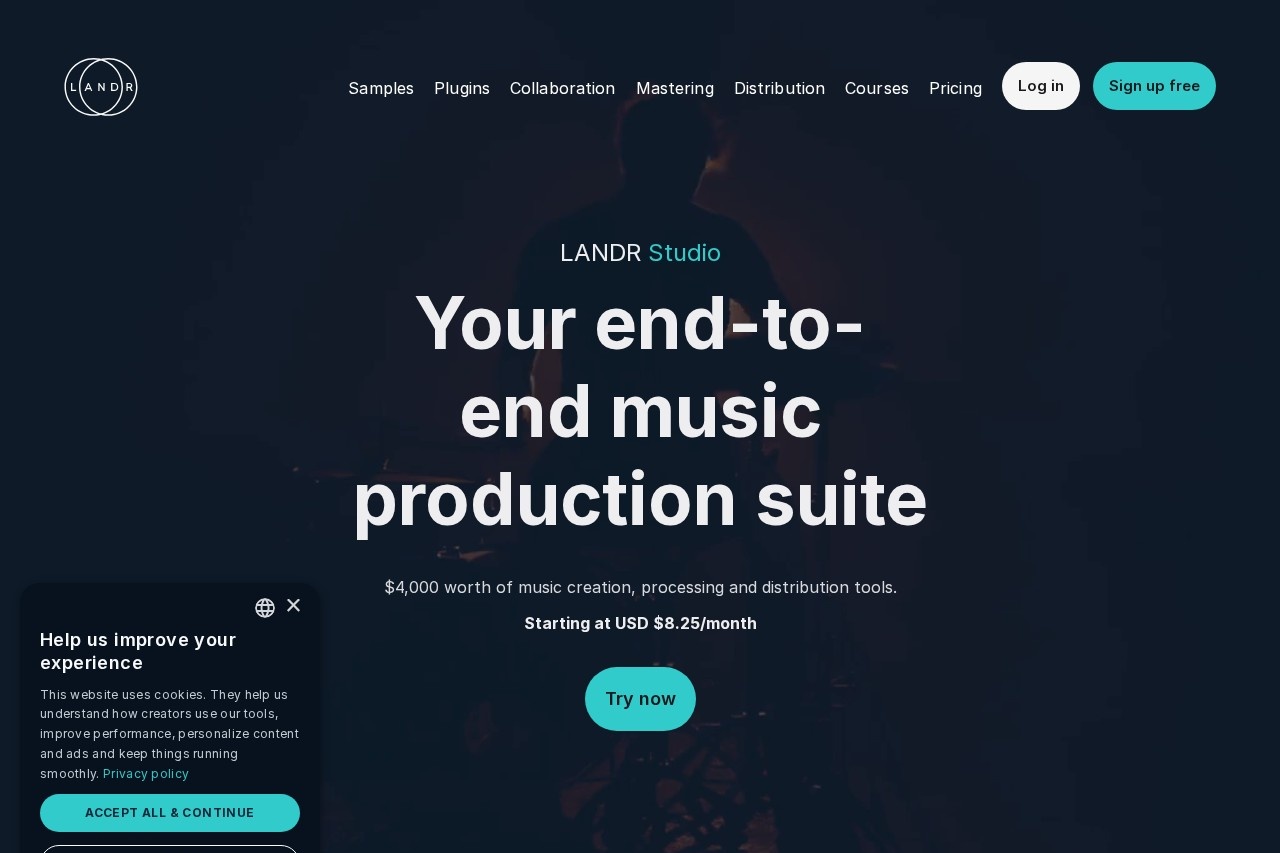 LANDR screenshot