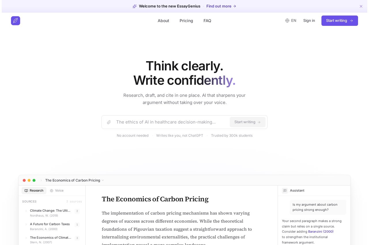 EssayGenius screenshot