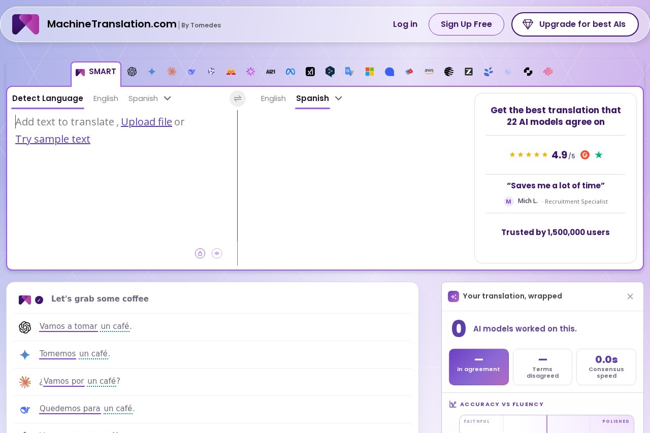 MachineTranslation.com 截图
