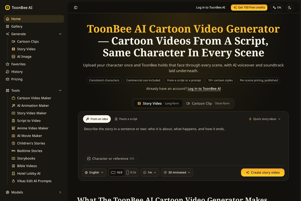 toonbee ai screenshot