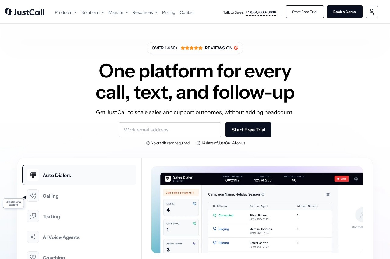 JustCall screenshot