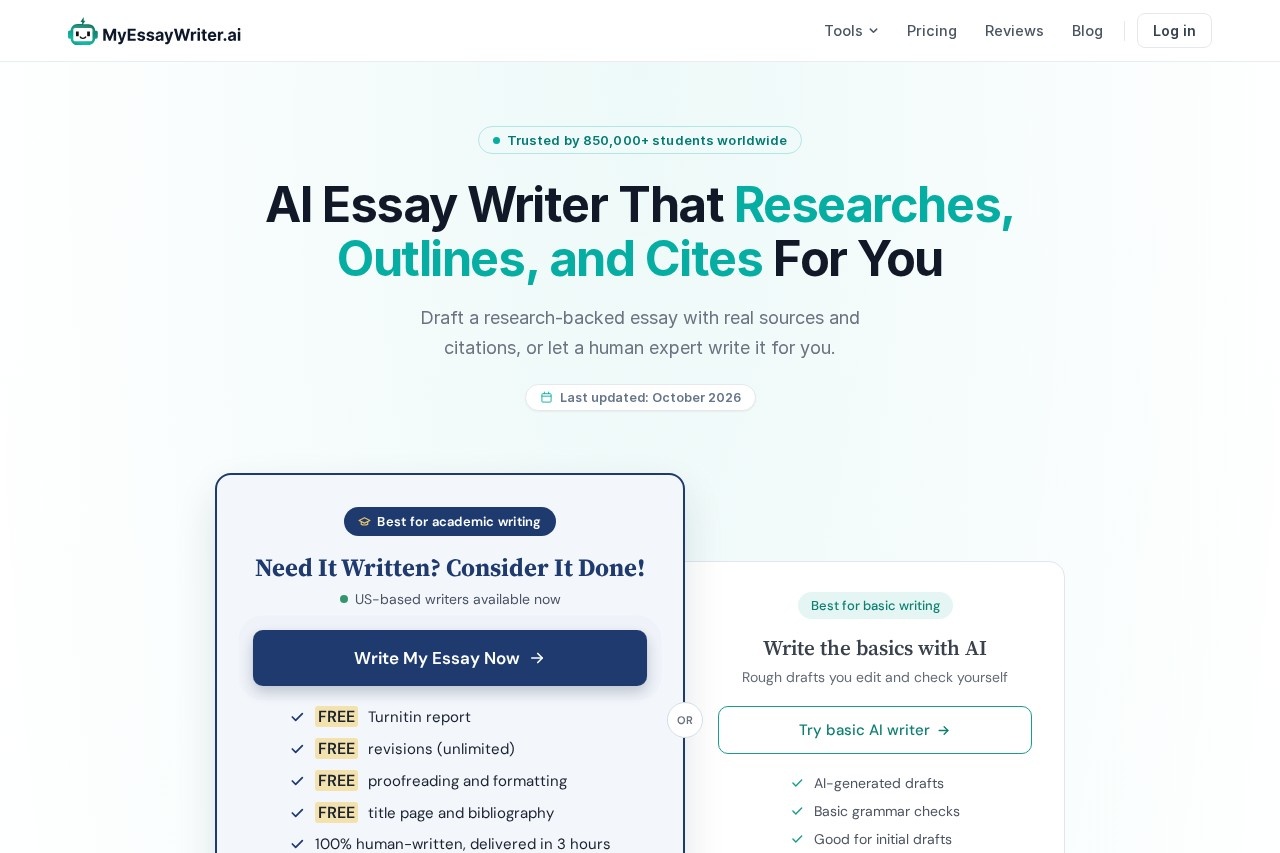 MyEssayWriter.ai screenshot