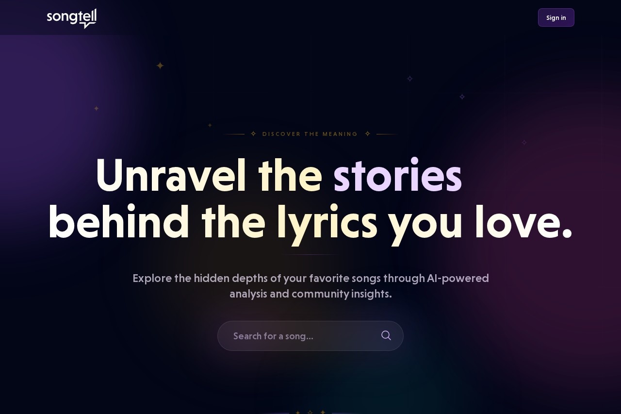 Songtell screenshot