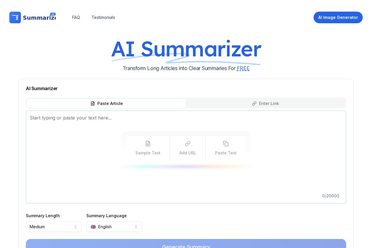 AI Summarizer screenshot