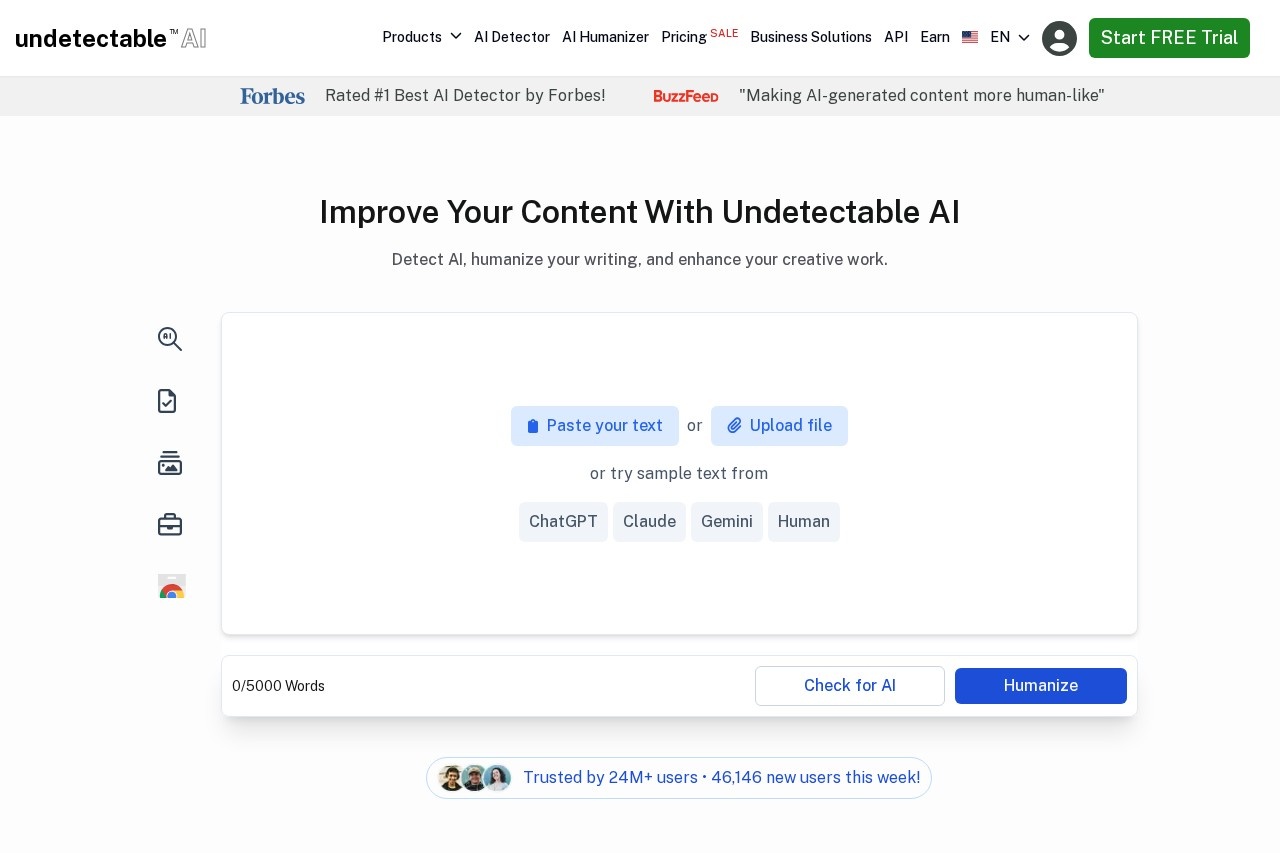 Undetectable AI screenshot
