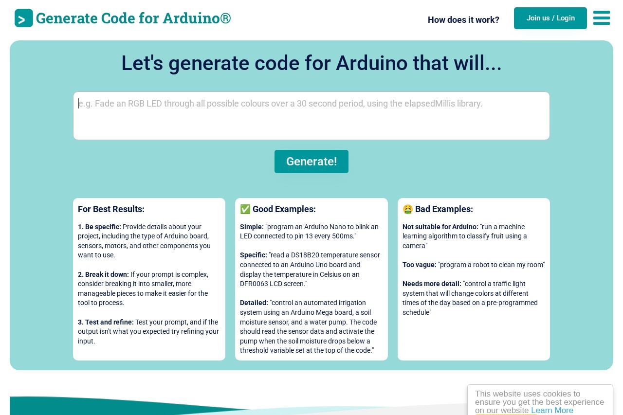Duino Code Generator screenshot