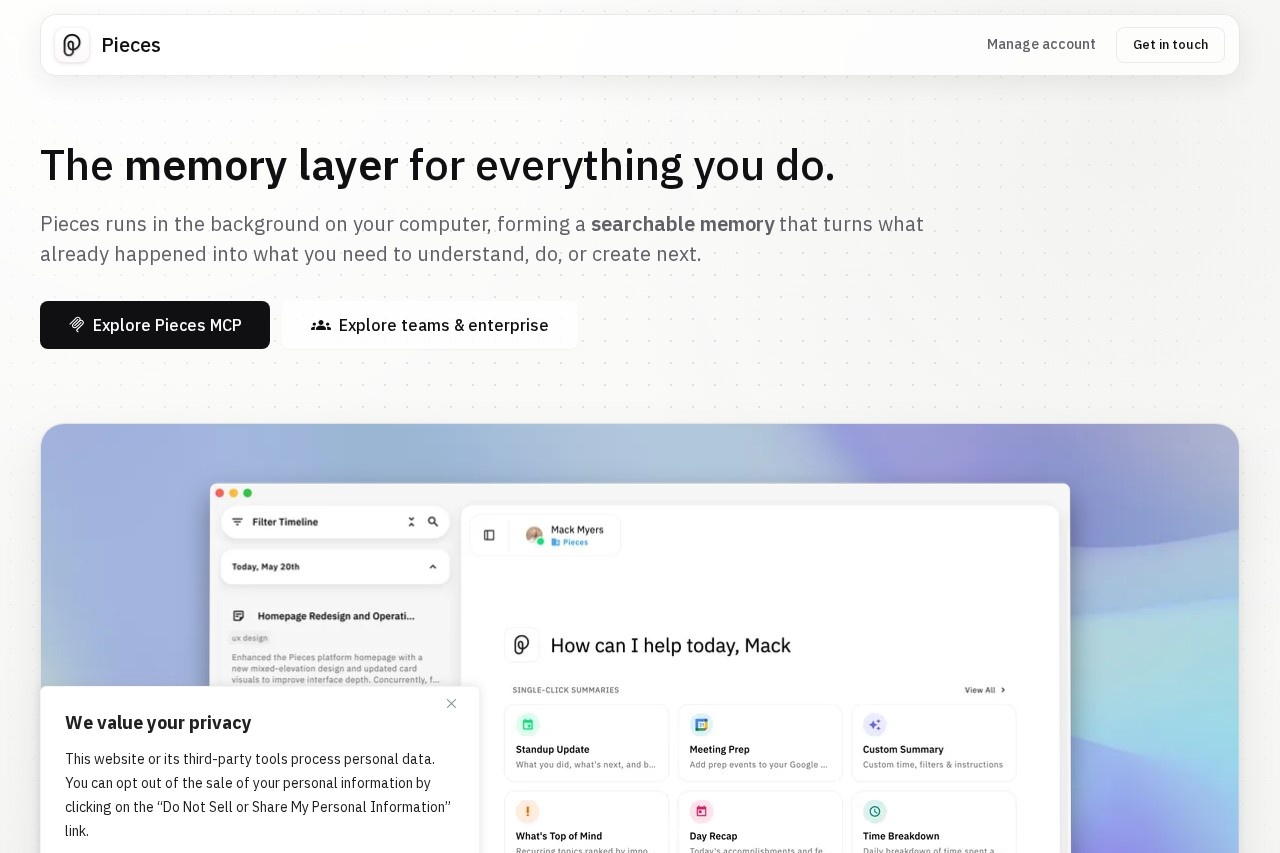 Pieces for Developers screenshot