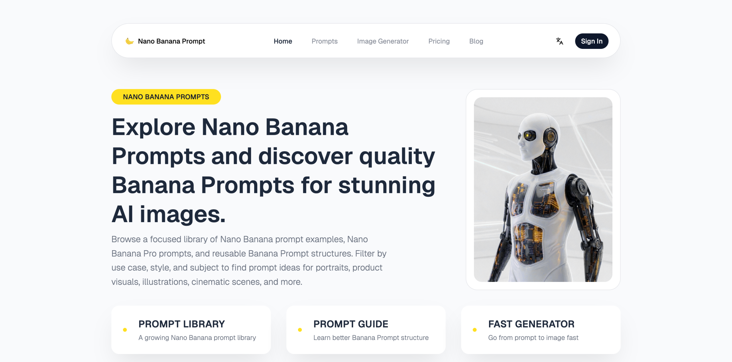Nano Banana Prompt - Prompt Library and AI Image Generator 截图
