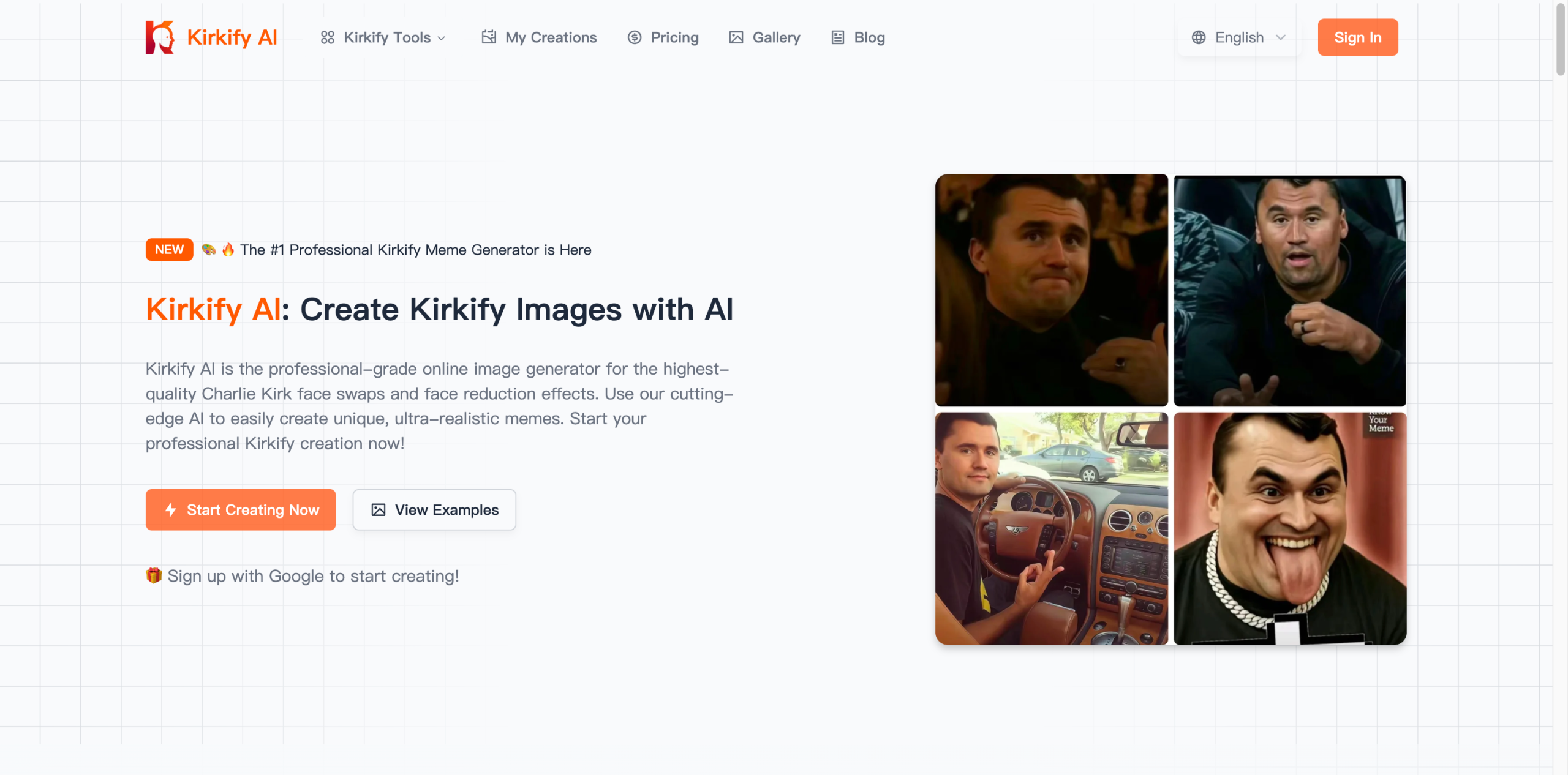 Kirkify AI Images Generator screenshot
